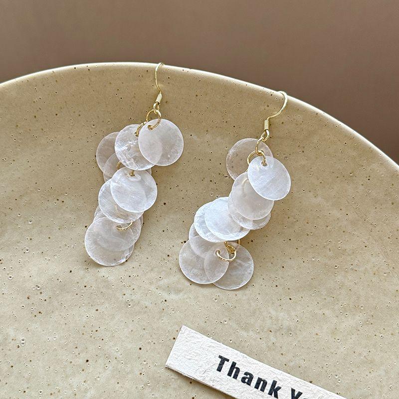 

Niche Style Seaside Female Summer Exaggerated Ear Jewelry Shell Tassel shell earrings