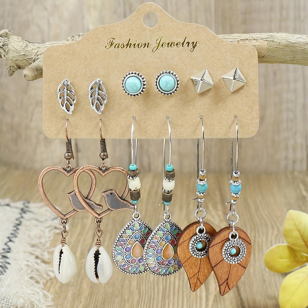 Boho Hot Selling Earrings for Women Stud Ear Rings Sets Sturdy Multicolor Geometric Comfortable to Wear Versatile Gifts Party
