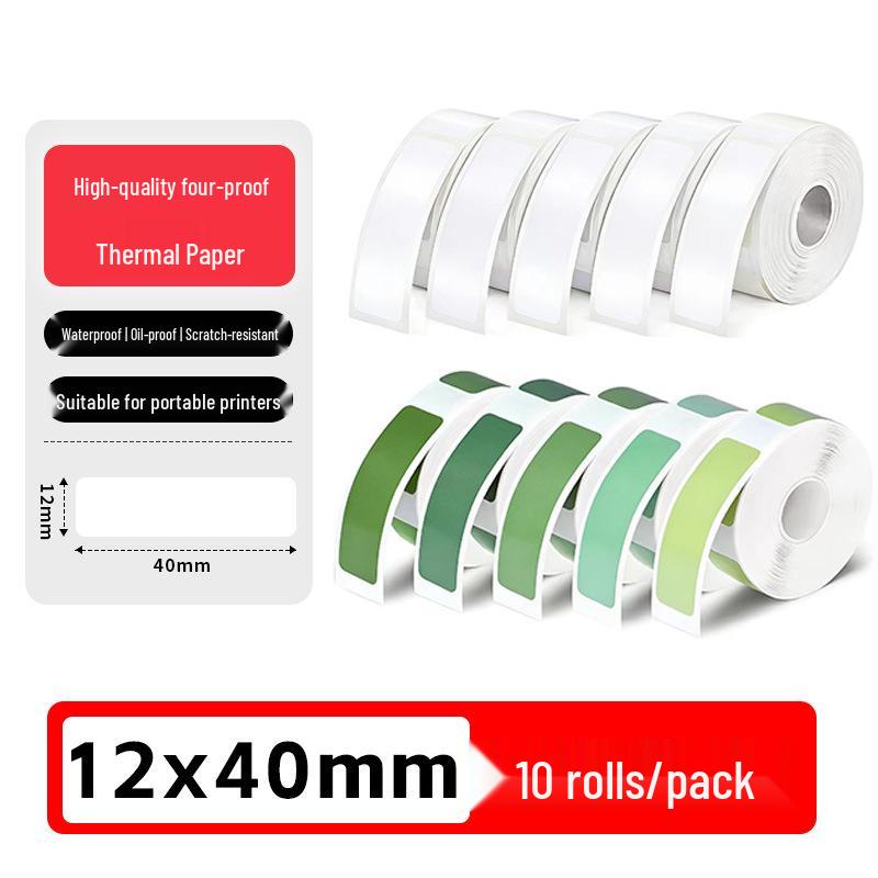Small Roll Colored D30 Label Printing Paper, L12*40, L11P11P15 Stickers