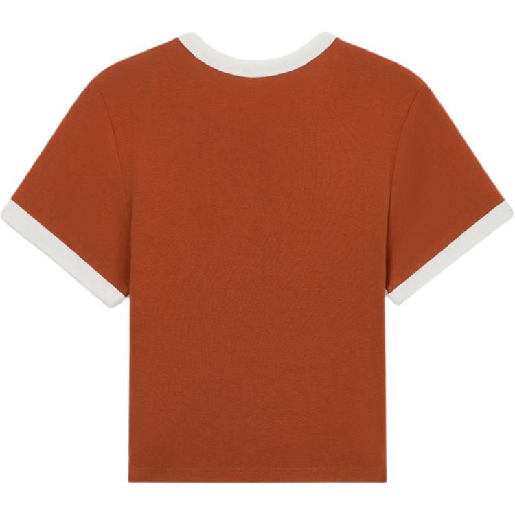 Levis Printed Logo Slim Fit Comfortable Ribbed Round Neck Short Sleeve T-Shirt Women T-Shirts Brown A3523-0131