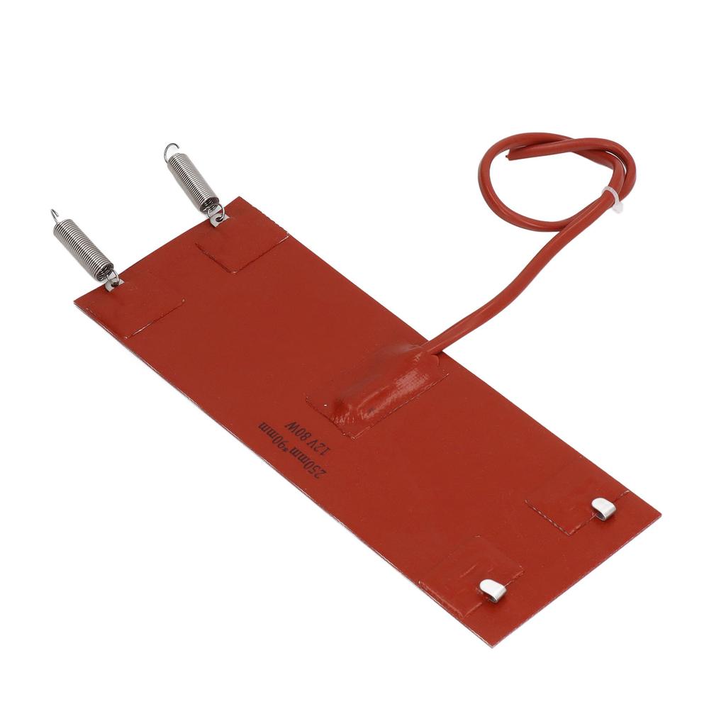 Silicone Heating Pad Efficient Waterproof Insulation Heater for Car Machinery Equipment 80W 250mm X 90mm
