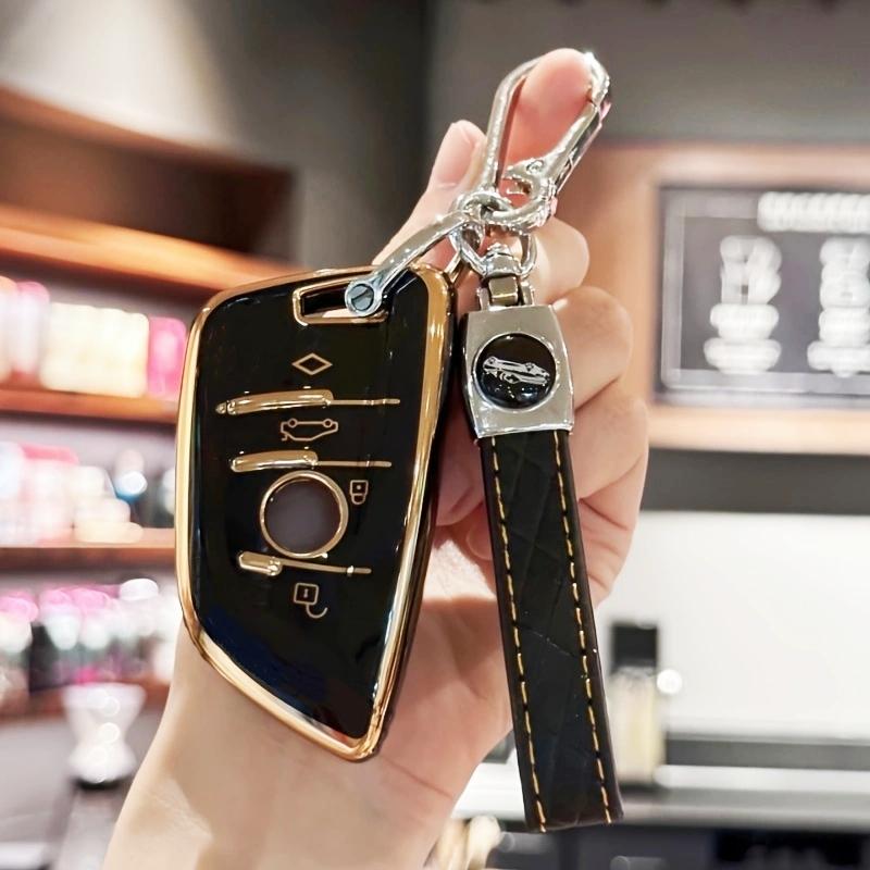 Premium Key Fob Case Cover with Keychain for BMW X1 X2 X3 X4 X5 F15 X6 F16 G20 G30 1 2 3 5 7 Series Car Accessories