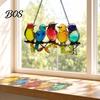 2D Acryl Hängende Dekoration Bunte Vögel Sonnenfänger, Dekoration, Buntglas Flacher Fänger Stil Niedlicher Sonnenfänger für Fenster Wand Eingang