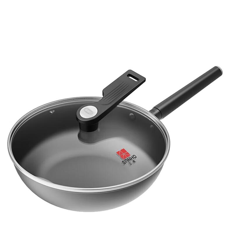Sanhe Iron Black 0-Coating Non-stick Wok with Lid & Spatula
