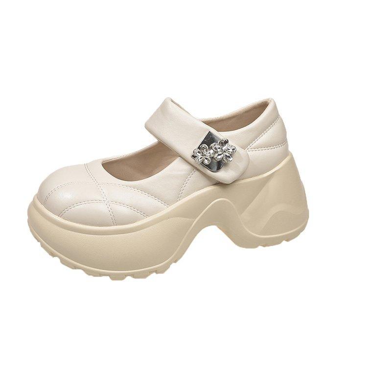 Thick-soled Muffin Heightens with One Pedal of Velcro Mary Jane Shoes, Children's Summer Skirt 2025 New Popular Single Shoes