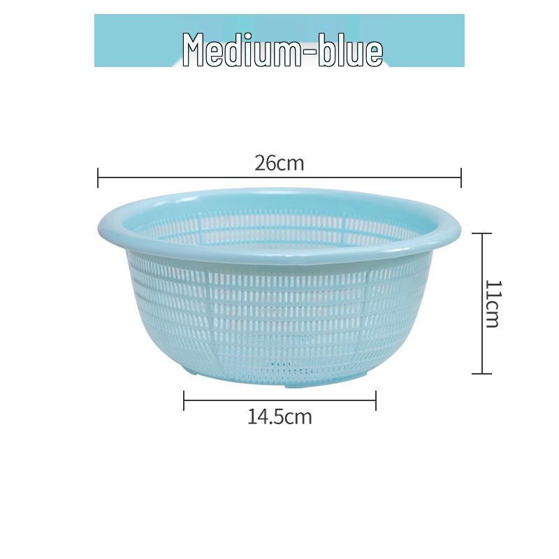 Kitchen Sink Vegetable & Fruit Washing Basket Set - Plastic Strainer & Drainer Basin for Storage & Rice Washing
