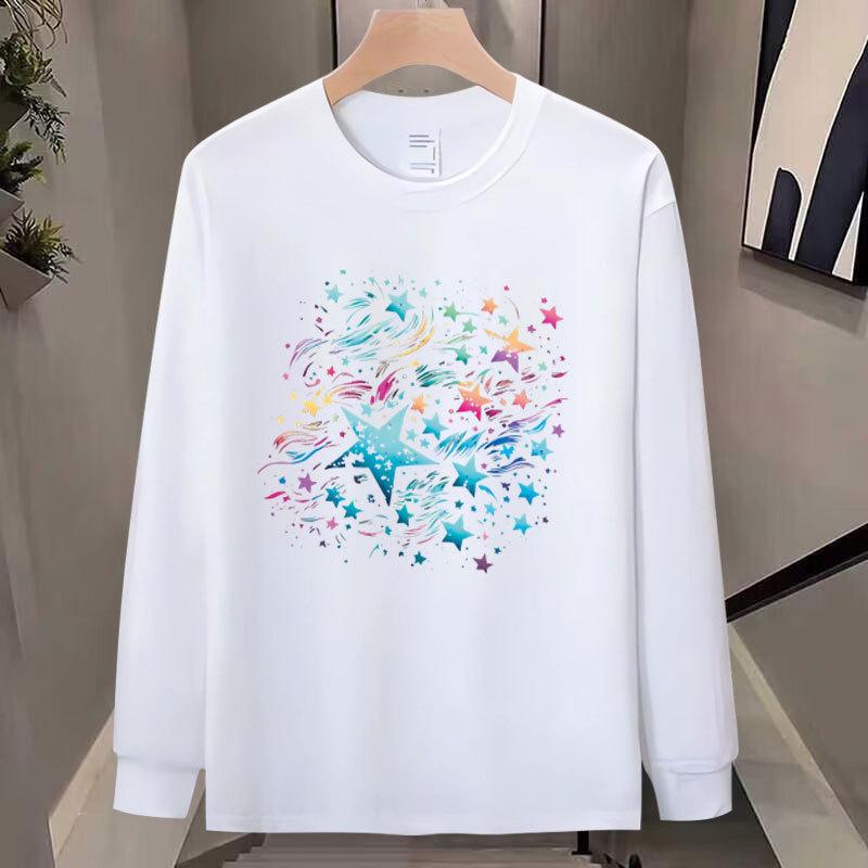 Schweres Trendiges Marken Baumwoll T-Shirt Langarm Herren Unterhemd Trendiger Herbst und Winter Herren und Damen Rundhals Pullover