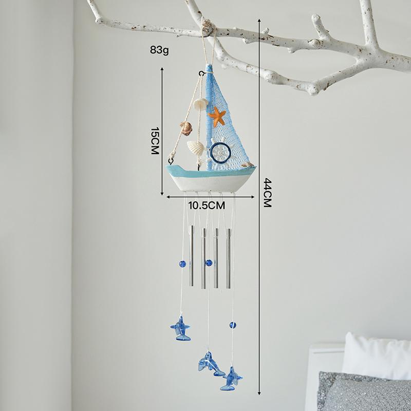 Mediterranean Style Creative Wind Chimes, Small Boats, Sailboat Decorations, Wooden Sailboat Models, And Hanging Ornaments