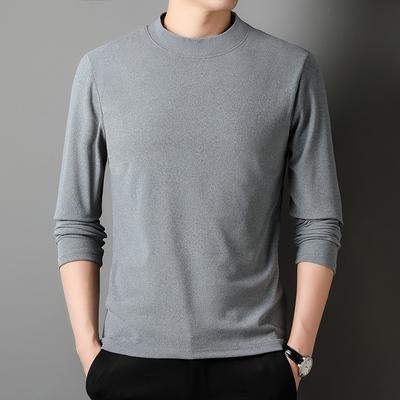 Double-sided German Velvet Bottoming Shirt for Men, Autumn and Winter Half Turtleneck Top for Men, Slim Fit and Versatile Long-sleeved Top T-shirt