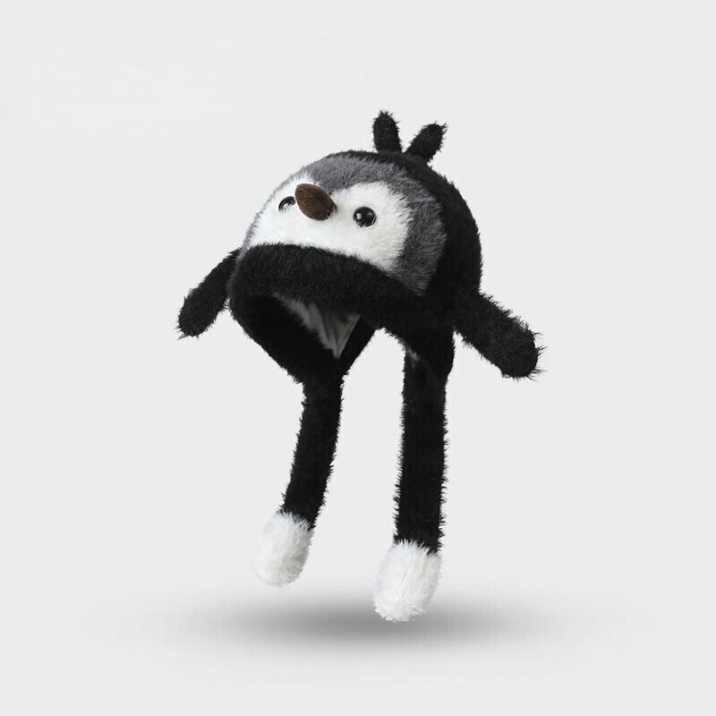 Urocza pluszowa czapka zimowa z pingwinem dla dzieci