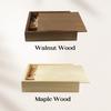 1PCS Walnut Maple Wood Storage Box Photography Wedding Gift Album Jewelry USB Box Natural Unfinished Wooden Case 16.9X16.9X3.5cm