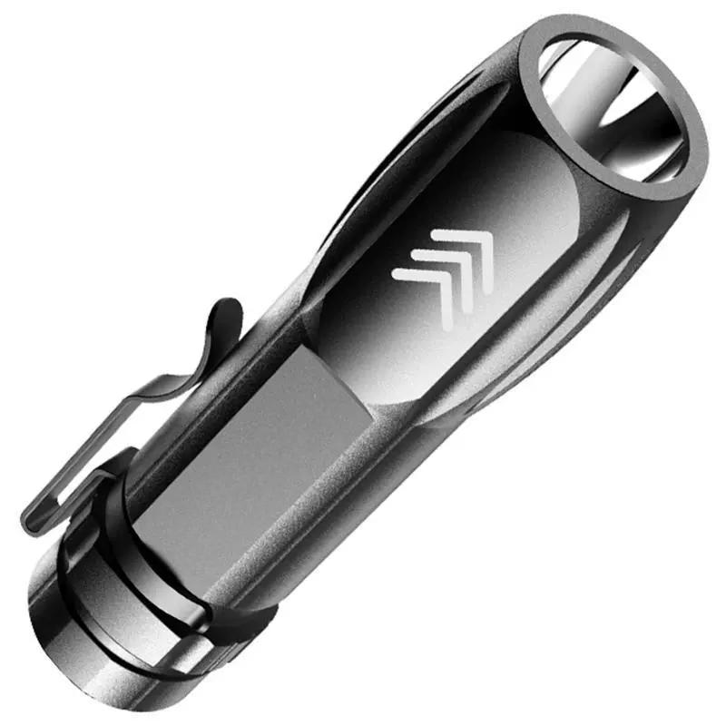 1Pc Mini LED Flashlight with P900 LED Beads Built-in Lithium Battery Waterproof Camping Light USB Rechargeable Light