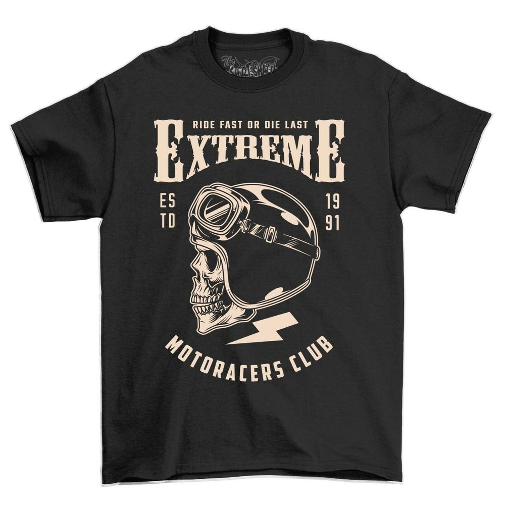 

Ride Fast Die Last Extreme Motoracer Club Men s T-Shirt Vintage Style Motorcycle L