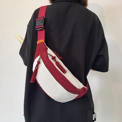 Color-blocking Chest Bag Casual and Simple Crossbody Bag Student Motorcycle Sports Small Bag Versatile Waist Bag
