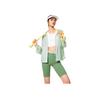 Li Ning Solid Color High Elastic Support Tight Fitness Shorts Women Shorts Stone-Green AUSU028-1