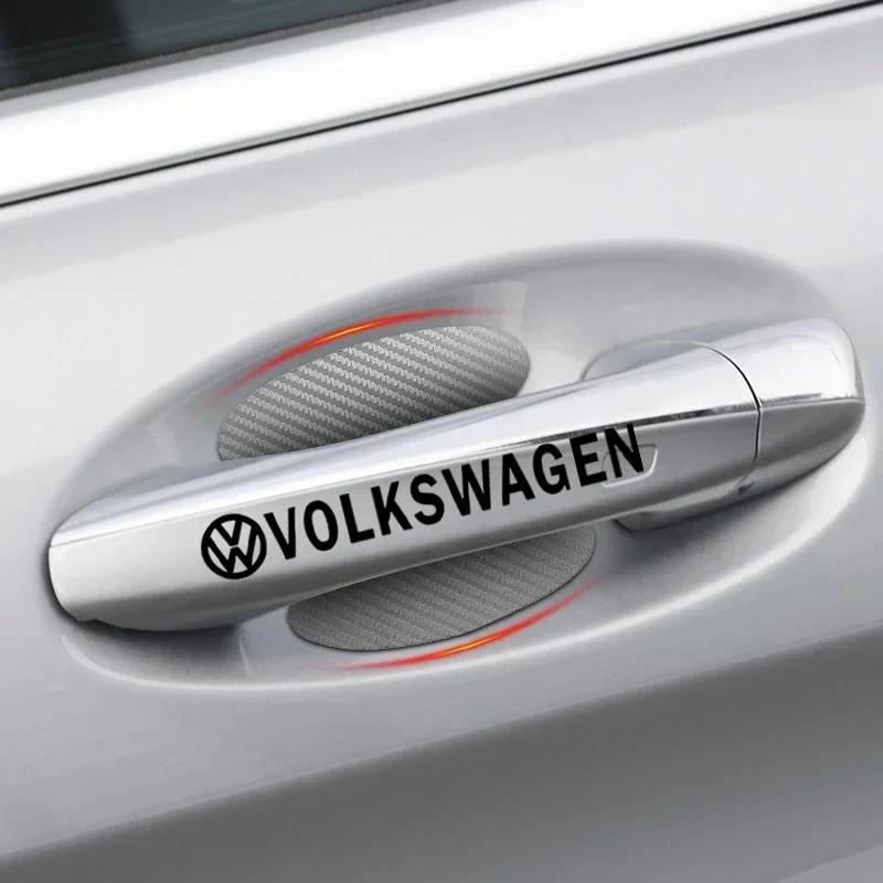 For Volkswagen VW 8Pcs Car Door Sticker Auto Handle Anti Scratch Protection Film Car Styling For Volkswagen Scirocco POLO Tiguan