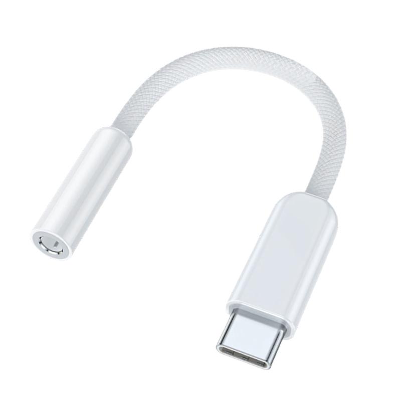 Travel Braided USB C Male To 3.5mm Female Headphone Adapter Cord Line Supports Quality Sound Transmission