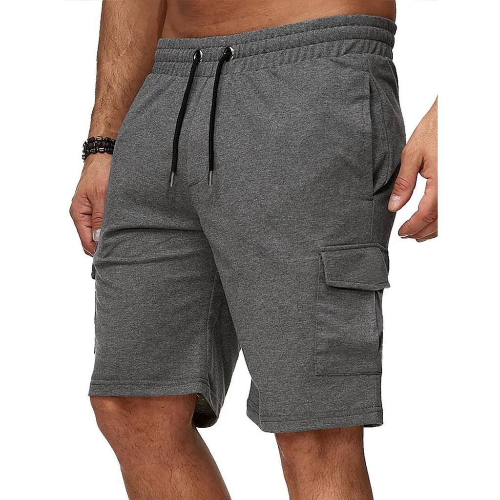Men's Work Pants with Multiple Pockets Fitness Sports and Casual Five Quarter Pants, Plus Size Shorts