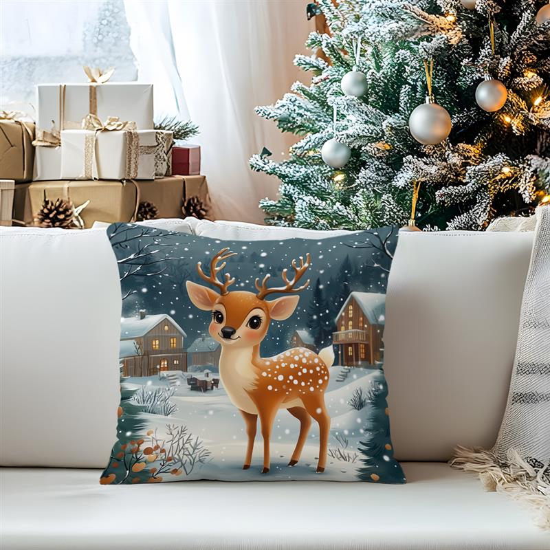 1Pc Christmas Pillow Cover For Home Living Room Bedroom Sofa Office Decorative Pillowcase Soft Throw Pillows 45X45Cm