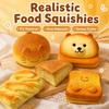 Decorative Soft Kitty Bread Squeeze Toy Adorable Stress Relief Toy for Adults Car Interior Ornament