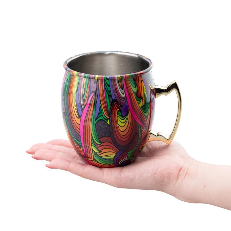 Neuer Cocktail-Weinbecher Moscow Mule-Becher aus gehämmertem, verkupfertem Edelstahl, Bierbecher, Kaffeebar-Werkzeug, Trinkgeschirr für den Ramadan