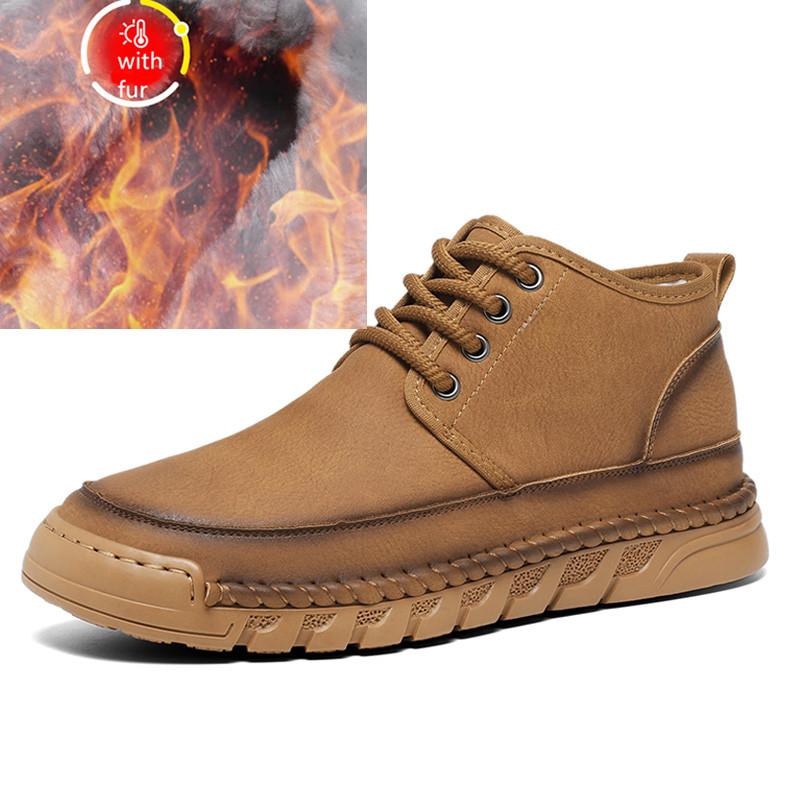 

Модная зимняя мужская хлопковая обувь, теплые меховые зимние сапоги, замшевые меховые кожаные ботинки-челси, мужская пушистая плюшевая обувь, обувь для отдыха на природе 46