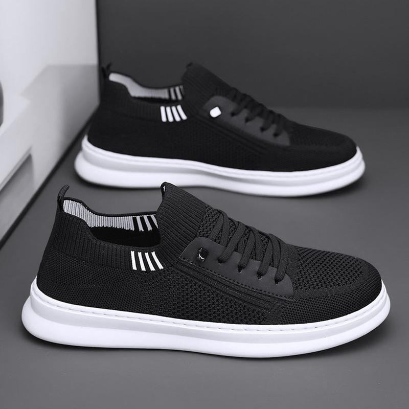 

Модная мужская повседневная обувь Модные кроссовки для мужчин Легкая сетчатая дышащая обувь для прогулок на открытом воздухе Мужская обувь на плоской подошве Легкая Tenis Masculino 39 чёрный