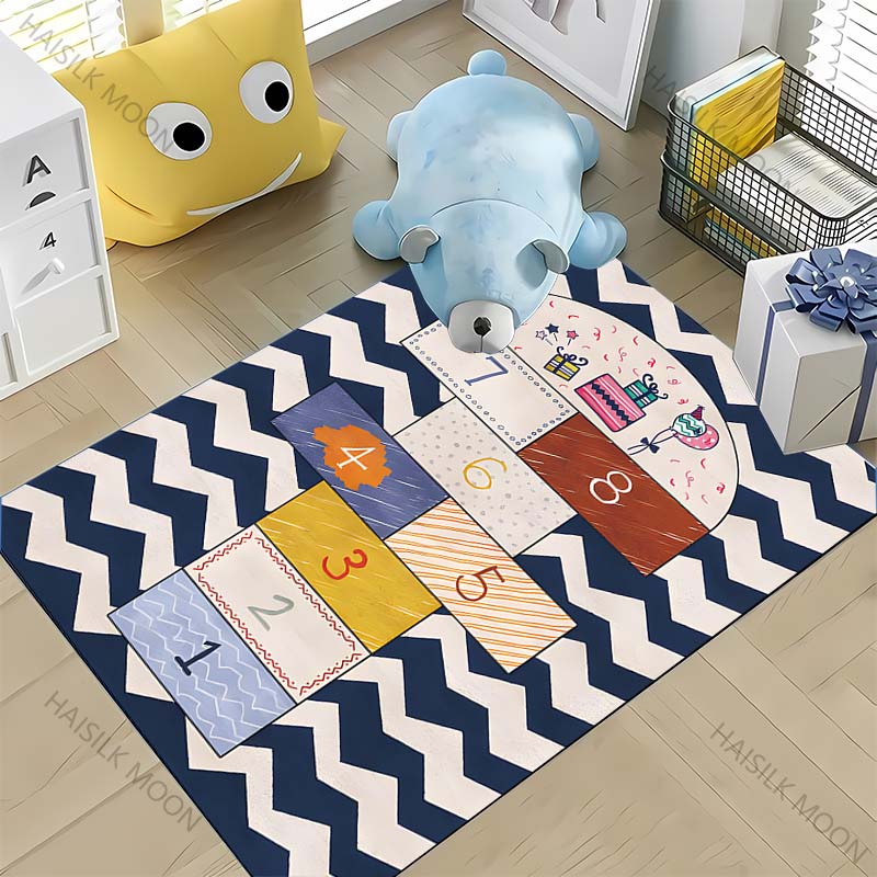 Alfombra Rayuela Multitalla Juego Infantil Antideslizante Alfombra de Piso Adecuada para Sala de Estar Habitación Infantil Disponible en Todas las Estaciones