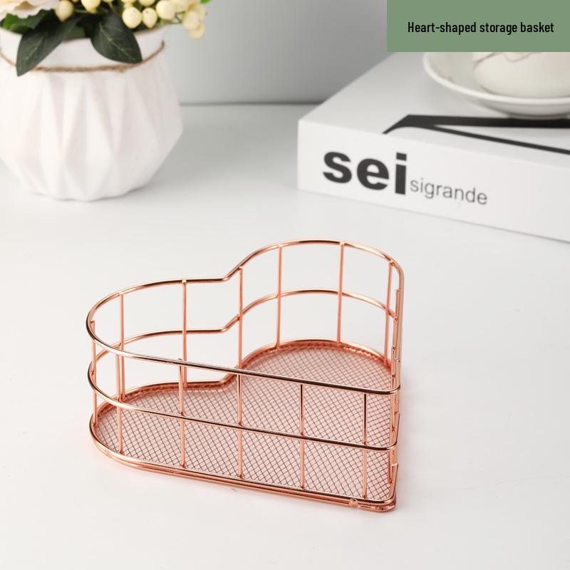 Nordic Iron Art Desktop Organizer and Jewelry Storage Basket