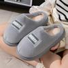 Women's Warm Cotton Slippers with Bow, Non-slip Indoor Shoes for Autumn/Winter
