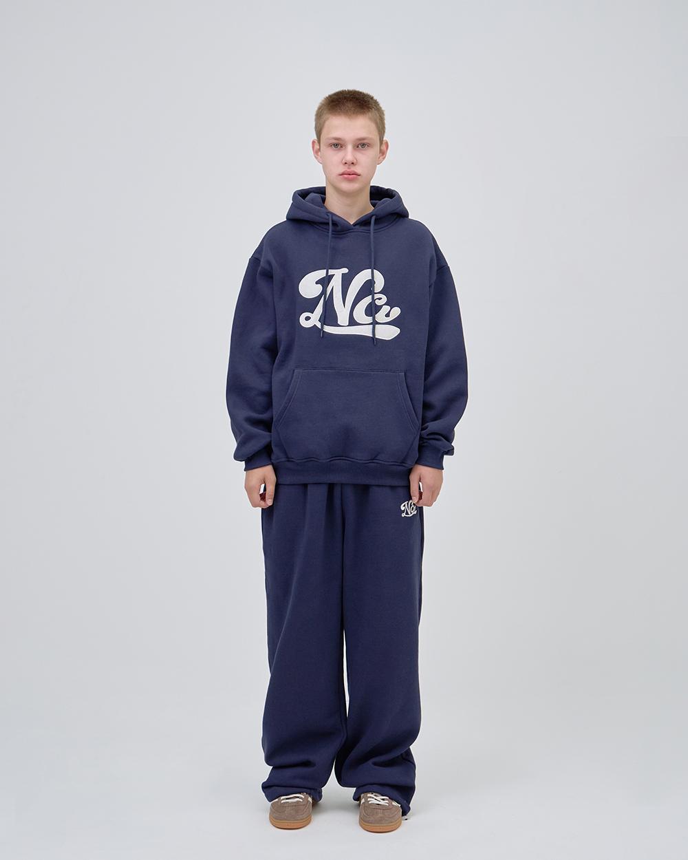 Uncover Underline Logo Hoodie Setup Navy M
