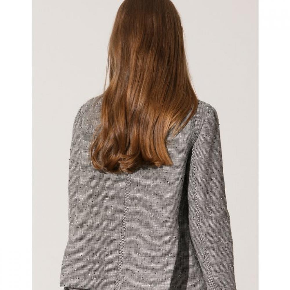 SON JUNG WAN Women S Check Dot Color Block Jacket Zjk6262210
