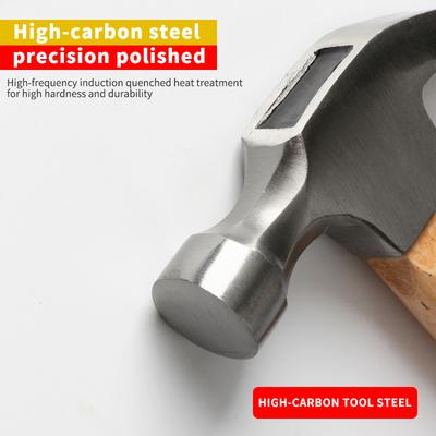Klauenhammer Multifunktionale Holzbearbeitung Nagel Holzgriff Stoßdämpfung Hochkohlenstoffstahl Langlebigkeit Auto Haushaltswerkzeug
