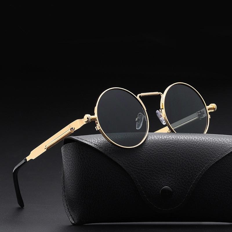 Metal Steampunk Sunglasses Men Women Fashion Round Glasses Brand Design Vintage Sunglasses High Quality UV400 Eyewear