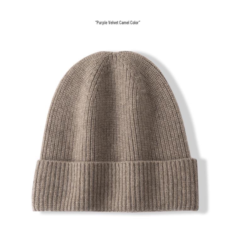 Women's 100% Pure Cashmere Hat - Versatile, Solid Color, Warm, Ear Protection Head Wrap