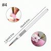 Metal Nail Art Brushes Silver 2, 4, 6 for 3D Carving Crystal Nail Design, Gel Nail Painting Tool