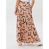 Women's Printed Midi Skirt, Elastic High Waist Flowy A-Line Skirt
