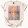 Sunset Harbor Impressionist Art Graphic Tshirt