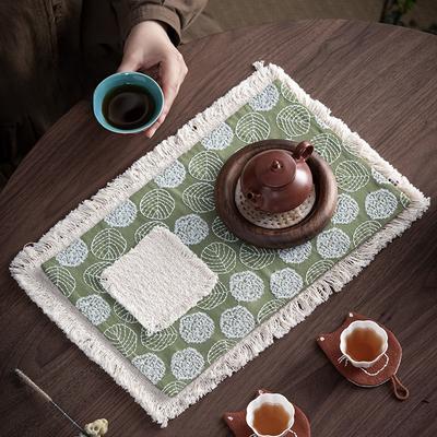 Handmade Stitchwork Flower Sea Leaf Tea Table Mats Creative Drink Coaster Household Dinner Table Cloth Mat For Tea Ornaments