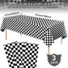 3pcs Race Car Checkered Plastic Tablecloth Black and White Racing Table Cover Disposable Cars Table Cloth for Car Theme Birthday Party Supplies