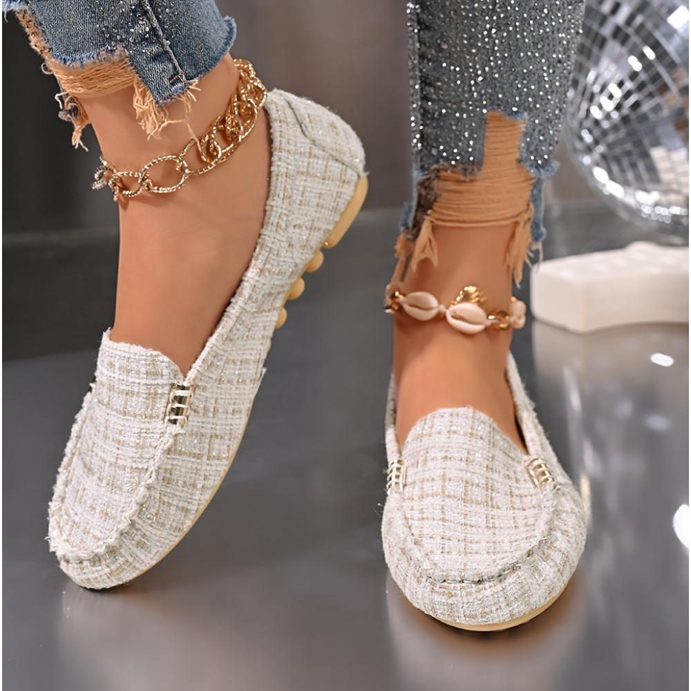 

Fashion New Loafers Wear-resisting Women s Casual Single Shoes Fashion Non-slip Soft Flat Shoes Loafer Sneaker Zapatos De Mujer 43 бежевый