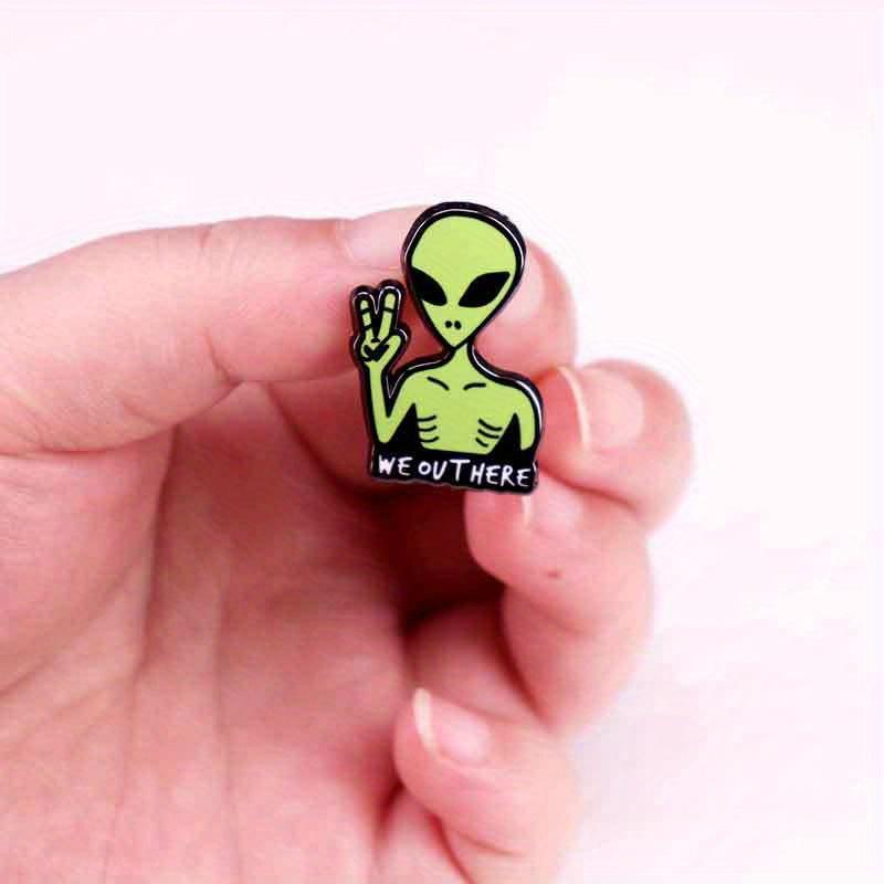 We Ovthere Letter Enamel Alien Brooch Badge Pin Party Accessory
