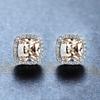 South Korea's new water blue square zircon diamond-encrusted stud earrings personalized versatile jewelry