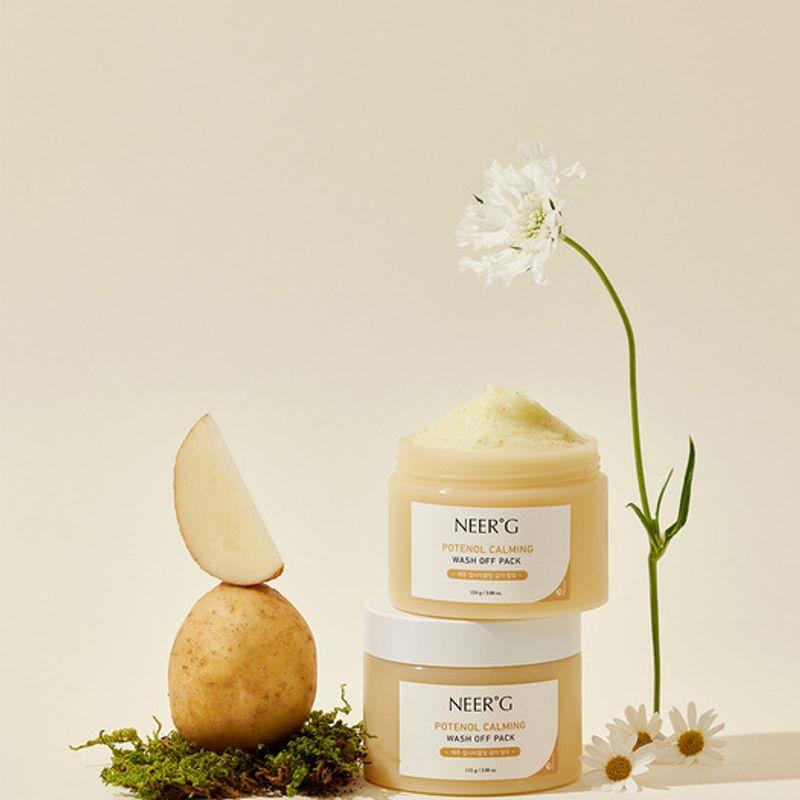 NEER G Potentol Calming Wash-Off Pack 110g (Sponge + Wash-Off Pack 3-pack) Fotenol Calming Wash-Off Pack 110g