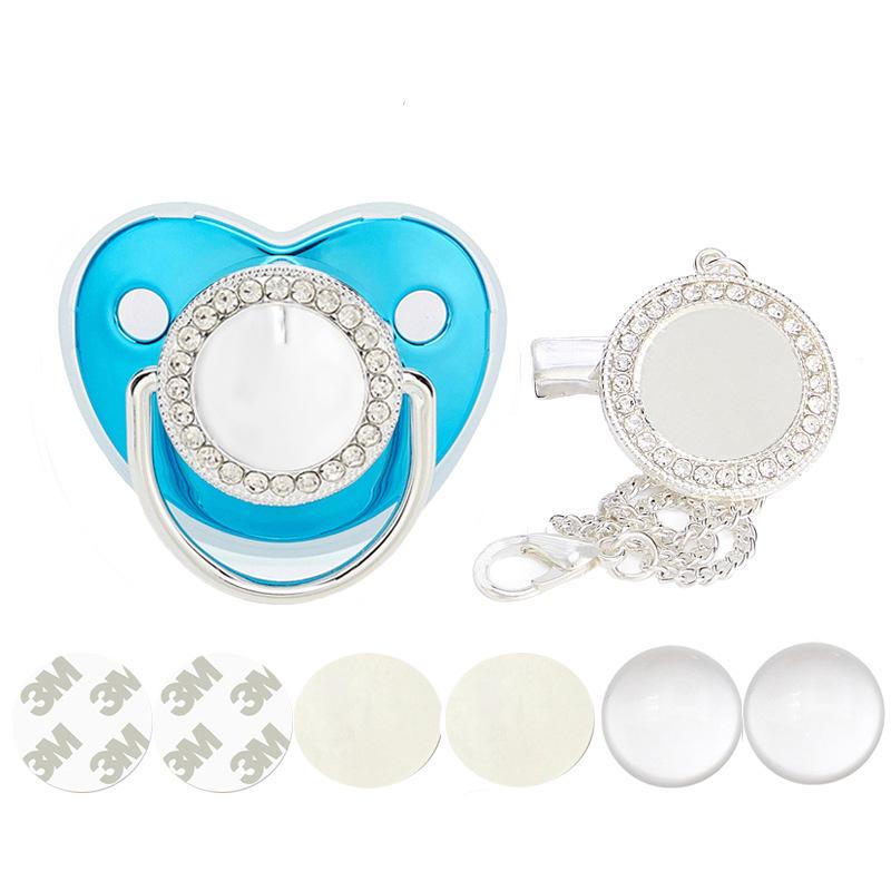 Silver Heat Transfer Rhinestone Baby Pacifier 2022