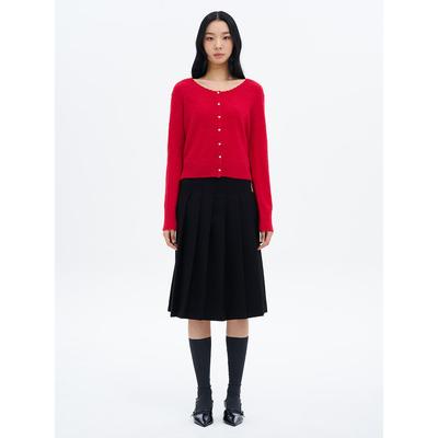 Midi Pleated Skirt Black