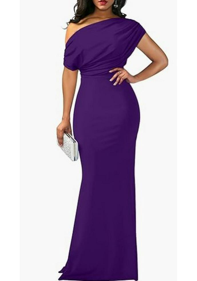 Abito Formale Donna Primavera 2024 Monospalla Senza Maniche Bodycon