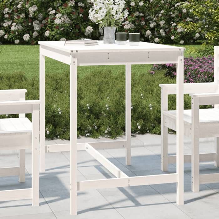 VidaXL Table de jardin blanc 121x82,5x110 cm bois massif de pin 824089