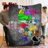 Garten of Banban Cartoon Set 2D Flat Pattern Flannel Blanket High quality All Seasons Warmth and Comfort Perfect for Christmas Gifts.
