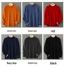 Men's Pure Wool Half-High Collar Thick Business Pullover Sweater - Loose Knit Base Layer